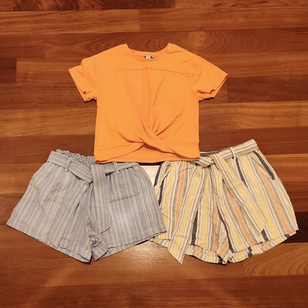 Habitual Girl Blue and Orange Shorts and Top Outfit, Size 12